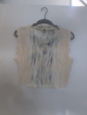 YFB Sleeveless Tie-Dye Crop Top - Pastel Yellow & Blue MEDIUM